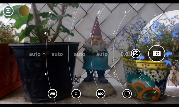 Así luce la interfaz de la app Camera Pro.