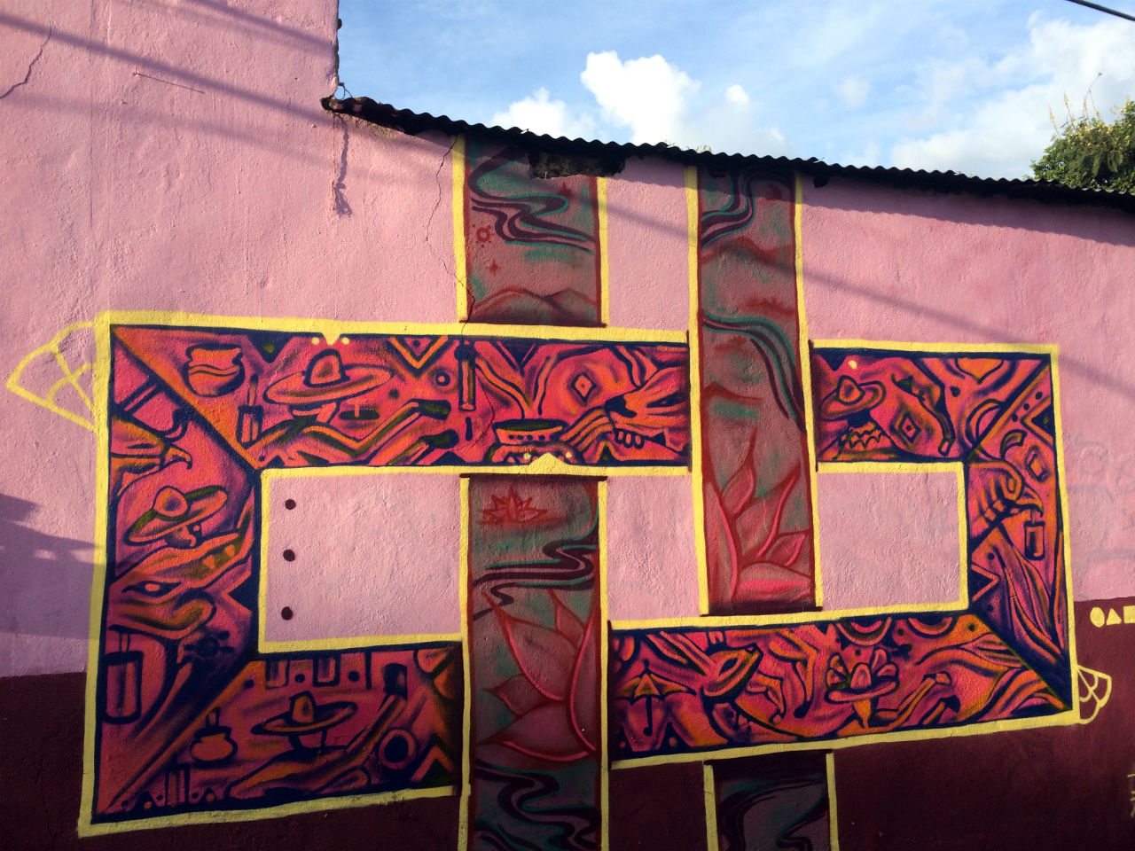 Mural en el barrio de Xochimilco.