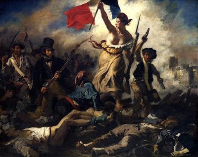 La Libertad guiando pintada por Eugène Delacroix en 1830 