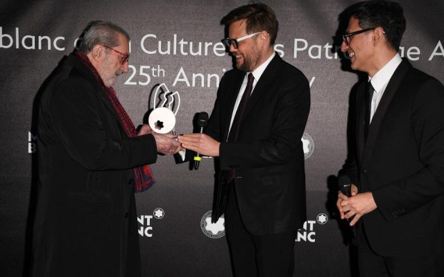 Entrega del premio Montblanc de la Culture Arts patronage a Giorgio Marcconi.