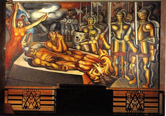 siqueiros-el-tormento-de-cuauhtemoc-1950-bellas-artes