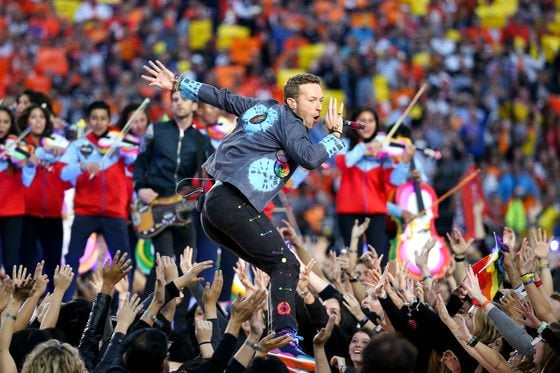Chris Martin, Coldplay, Super Bowl. (Foto: la.eonline.com)