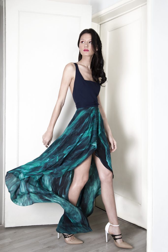 Vestido de seda de Macario Jiménez para la colección Primavera-Verano 2016